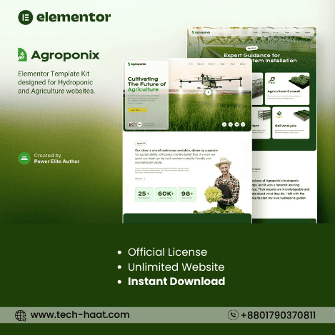 Agroponix – Hydroponic & Agriculture Elementor Template Kit