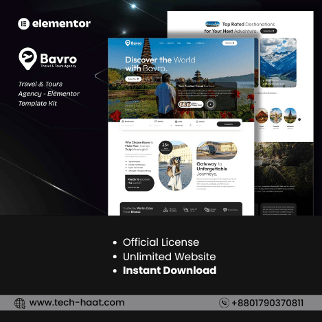 Bavro - Travel & Tour Agency Elementor Template Kits