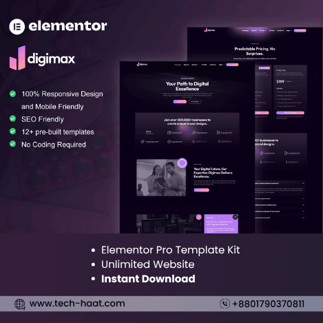 Digimax - Digital Marketing Agency Elementor Pro Template Kit
