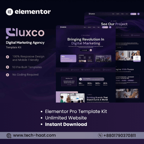 Fluxco - Digital Marketing Agency Elementor Template Kit