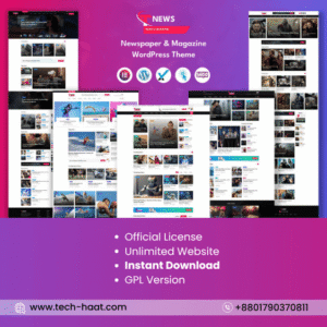 Download TNews – News & Magazine WordPress Theme and build your professional news website. Unlimited domains. Best price in Bangladesh. Pay via bKash, Rocket, Nagad.