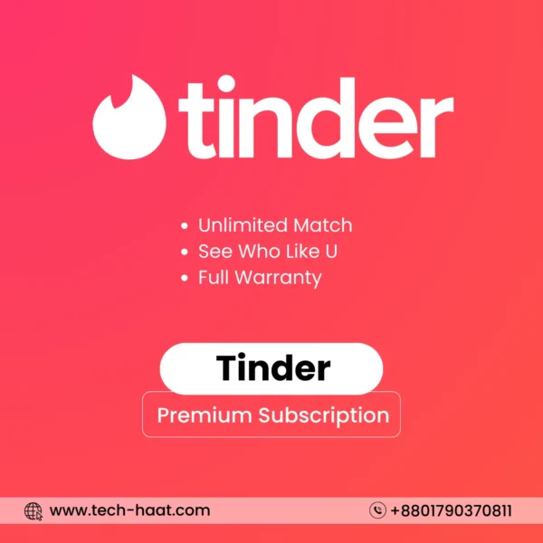 Buy Tinder Gold or Tinder Platinum Subscription in Bangladesh (1–12 Months) – Official Redeem Code