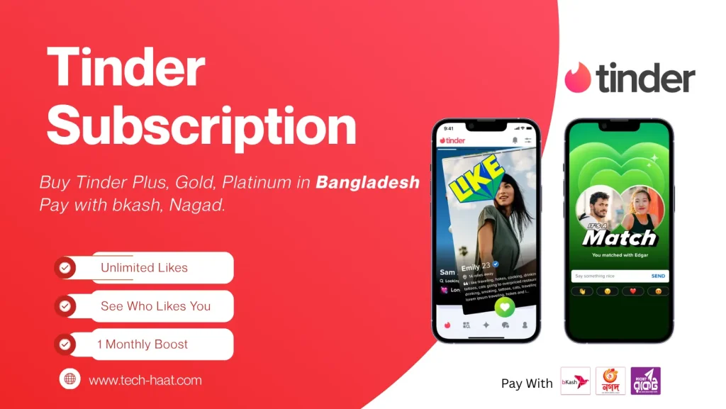 Tinder Gold, Tinder Platinum Premium Subscriptions Bd